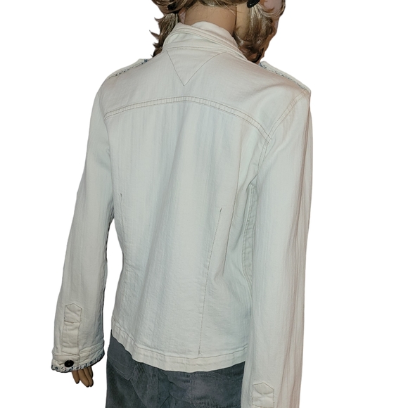 Tommy Jeans White Denim Jacket Size Large - Picture 10 of 11